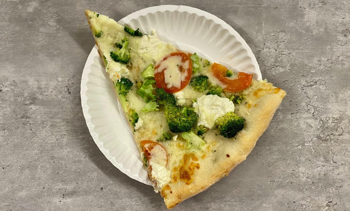 Slice of Tomato Broccoli Pizza