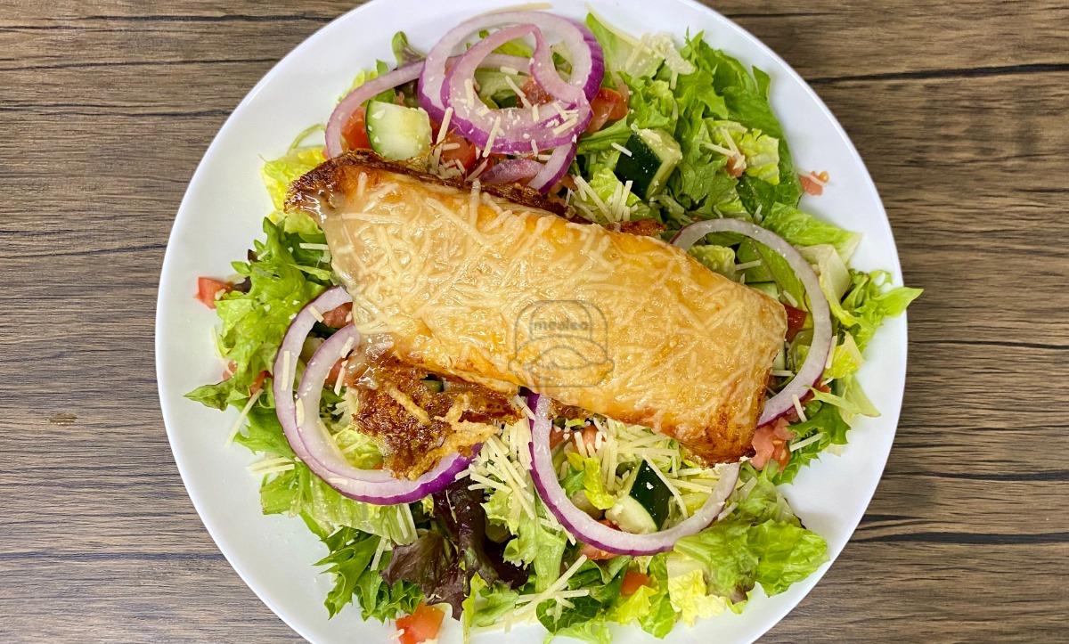 Dijon Encrusted Salmon Salad