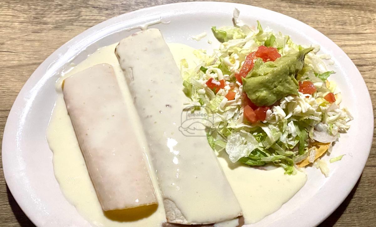 C. Bean Burrito, Cheese Enchilada & Bean Tostada (Vegetarian)