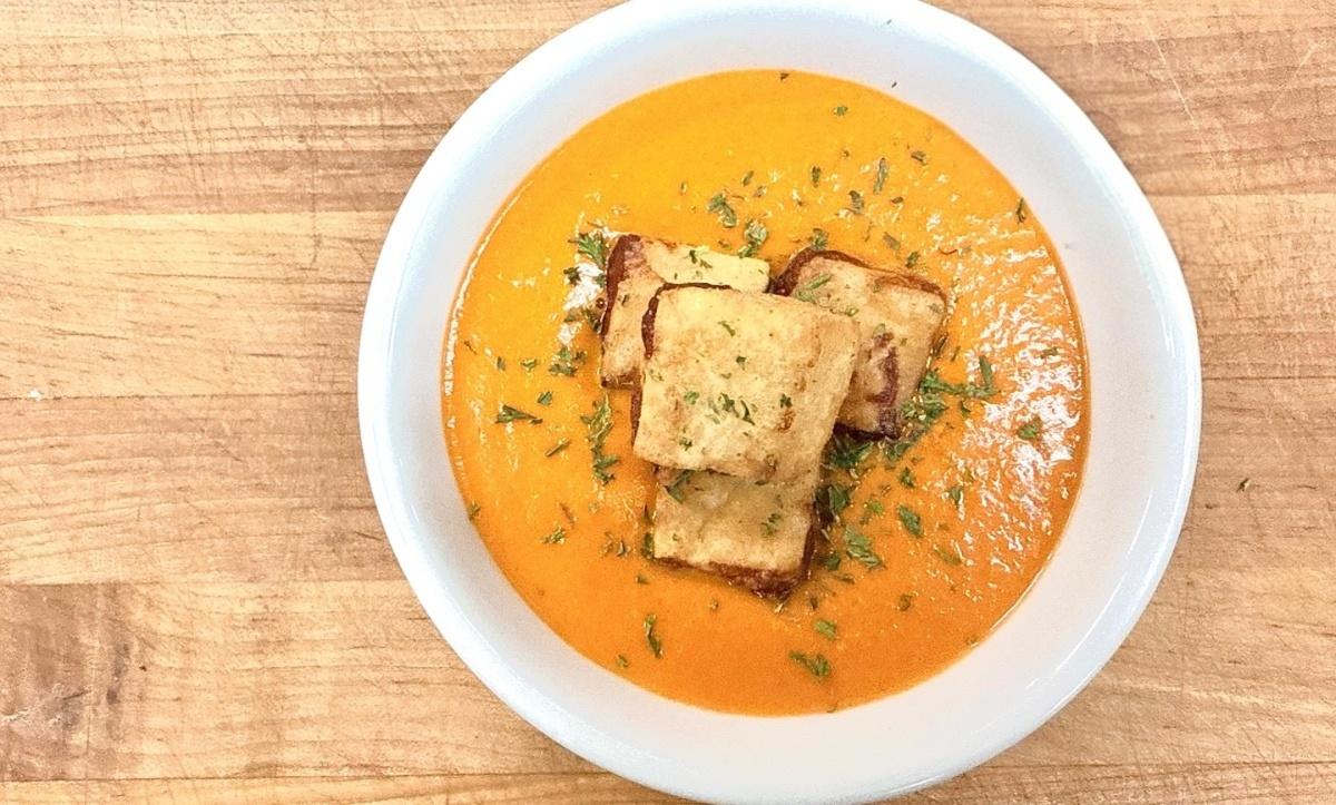 Cream of Tomato w/ Grilled Cheese Croutons