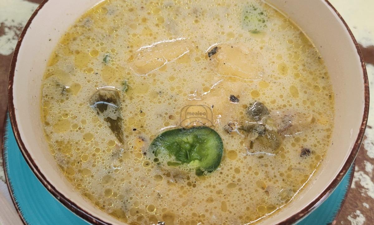 Roasted corn and poblano potato soup