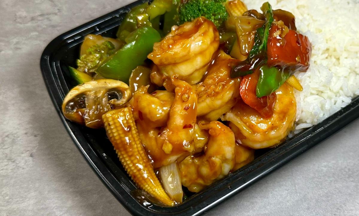 Shrimp Mixed Vegetable in Brown Sauce