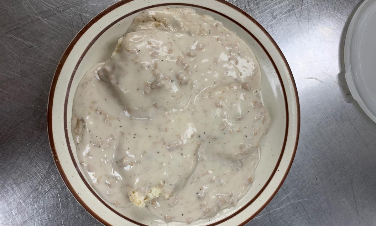 Sausage Gravy Over Biscuits
