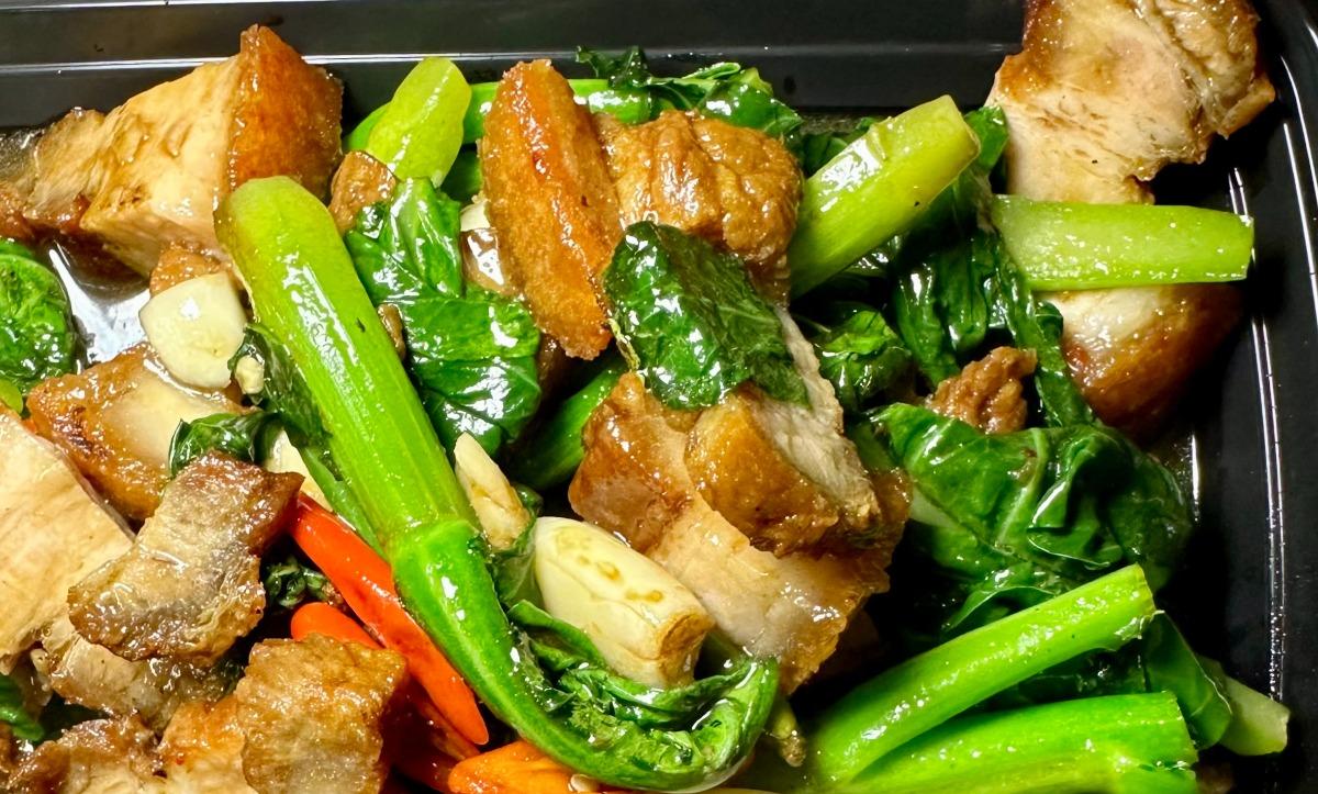 Chinese Broccoli with Crispy Pork Belly
