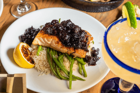 Bourbon Blueberry Salmon