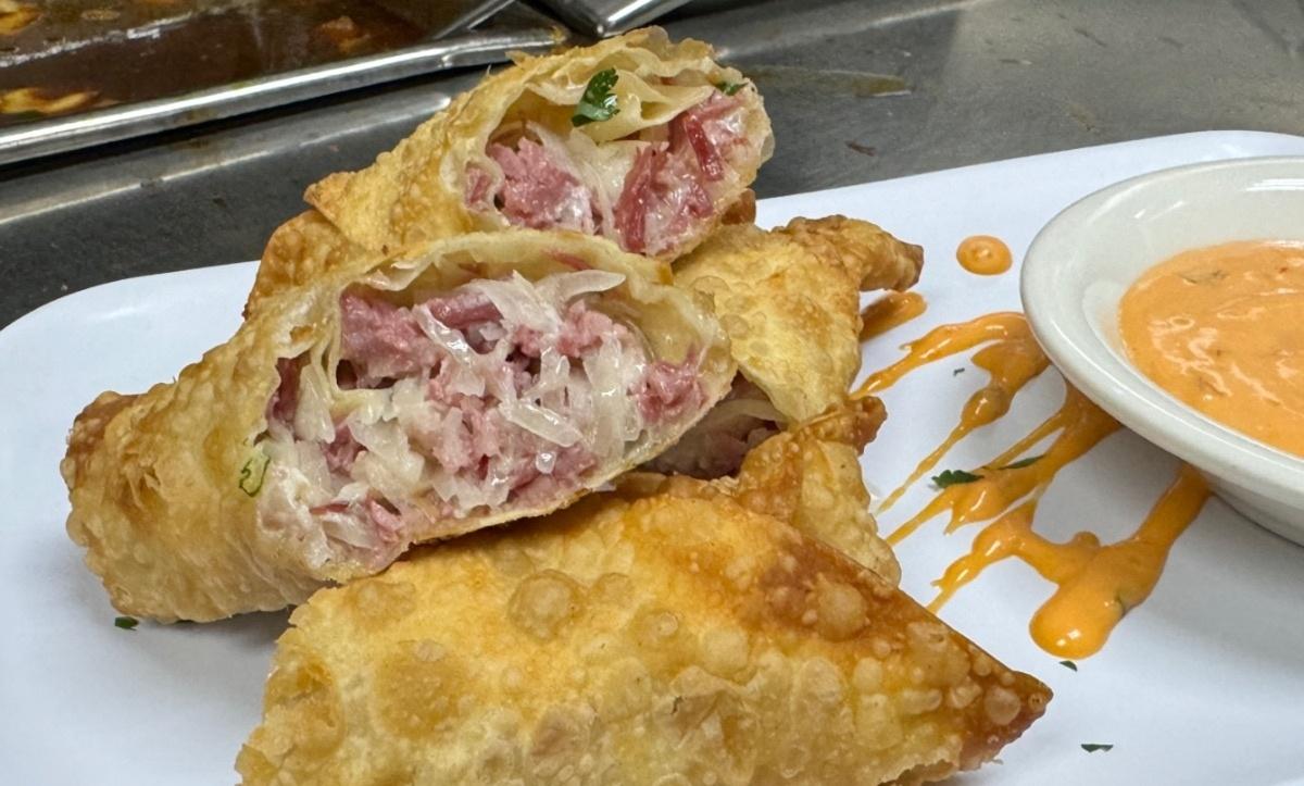 Reuben egg rolls