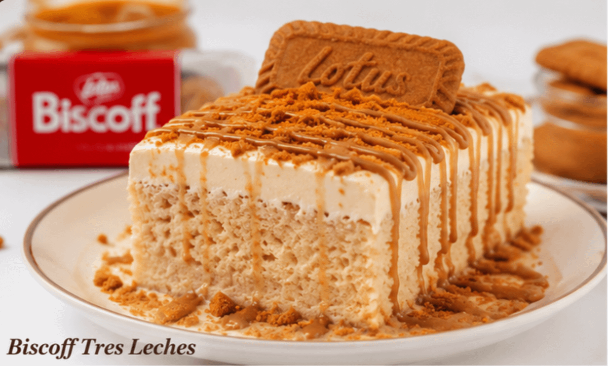 Biscoff tres leches cake