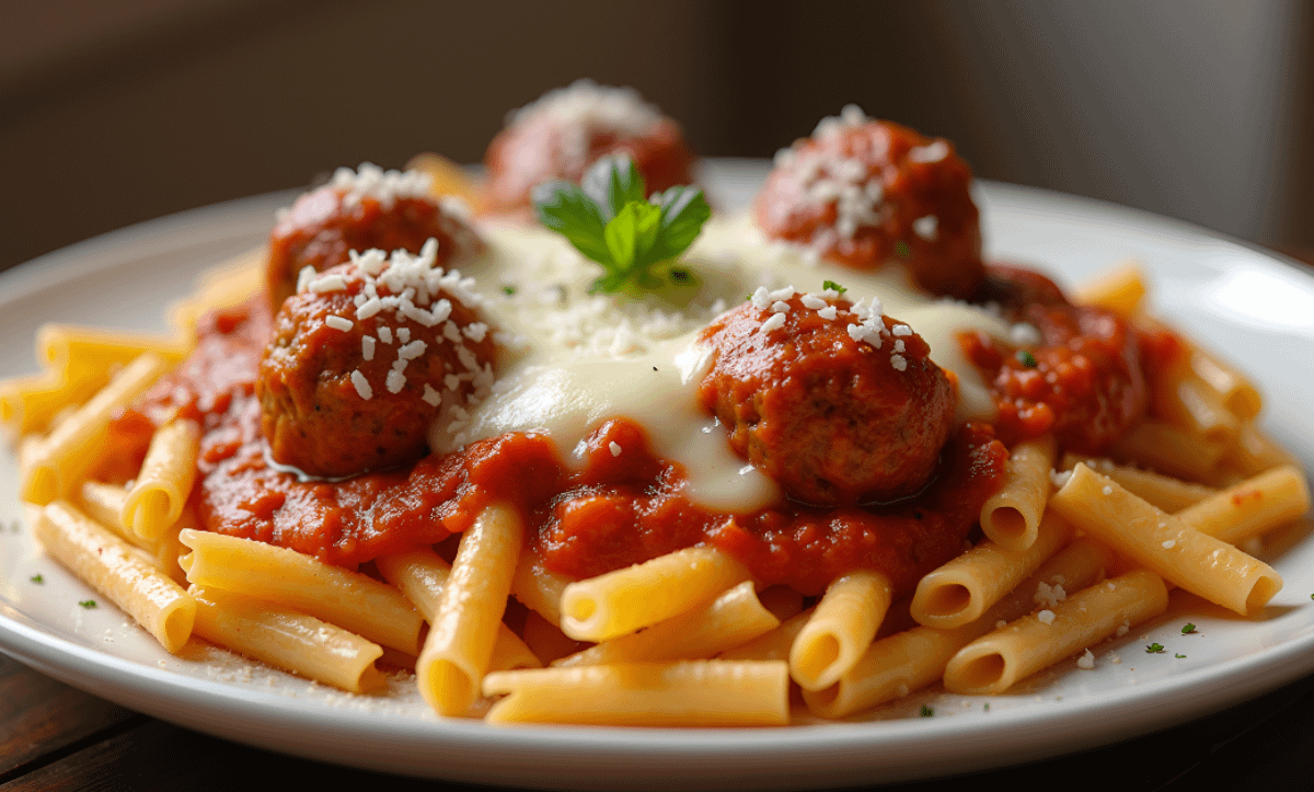 Ziti with Meatball Parm Dinner