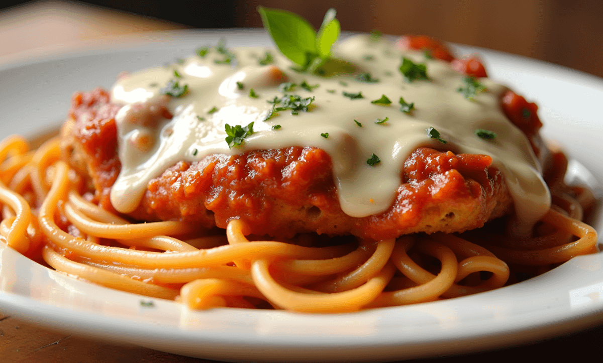 Spaghetti with Chicken Parm Dinner