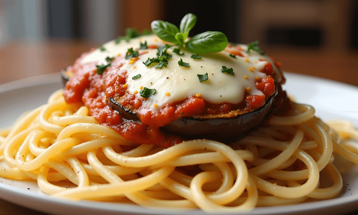 Spaghetti with Eggplant Parm Dinner