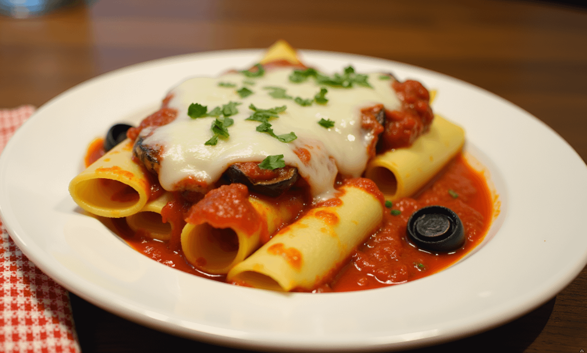 Manicotti with Eggplant Dinner