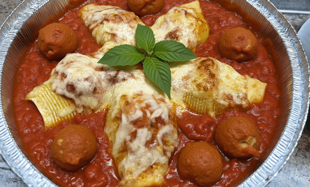 Stuffed Shells with Meatball Dinner