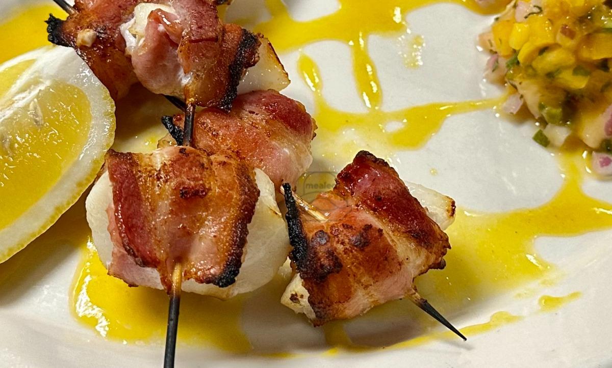 Bacon-Wrapped Sea Scallop Skewers